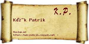 Kék Patrik névjegykártya